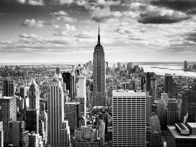 New York City Photograph Manhattan Skyline Silhouette Urban Landscape Photography Empire State Building Art Print Sepia Gold